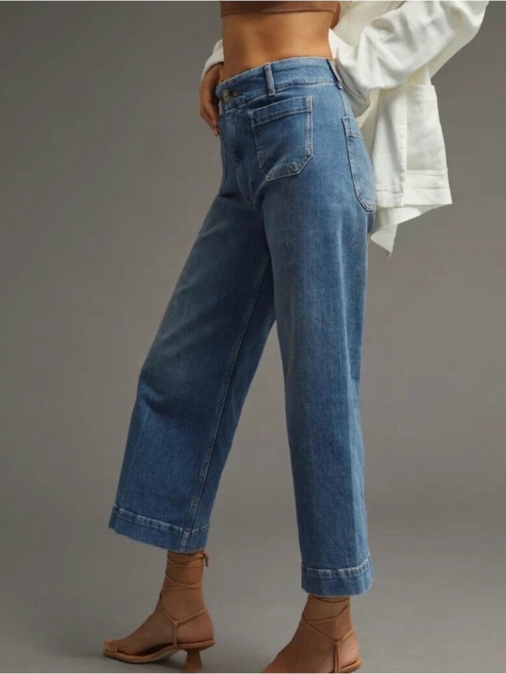 Anthropologie Pilcro Size 29 “The Skipper” Cropped Wide-Leg Jeans- gently used - Picture 14 of 14